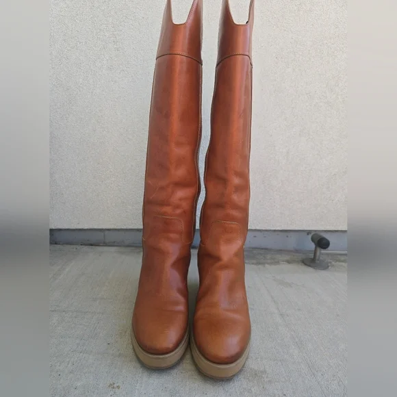 Jimmy Choo Tan Over the Knee Boots Minimalist Design - Picture 11 of 15